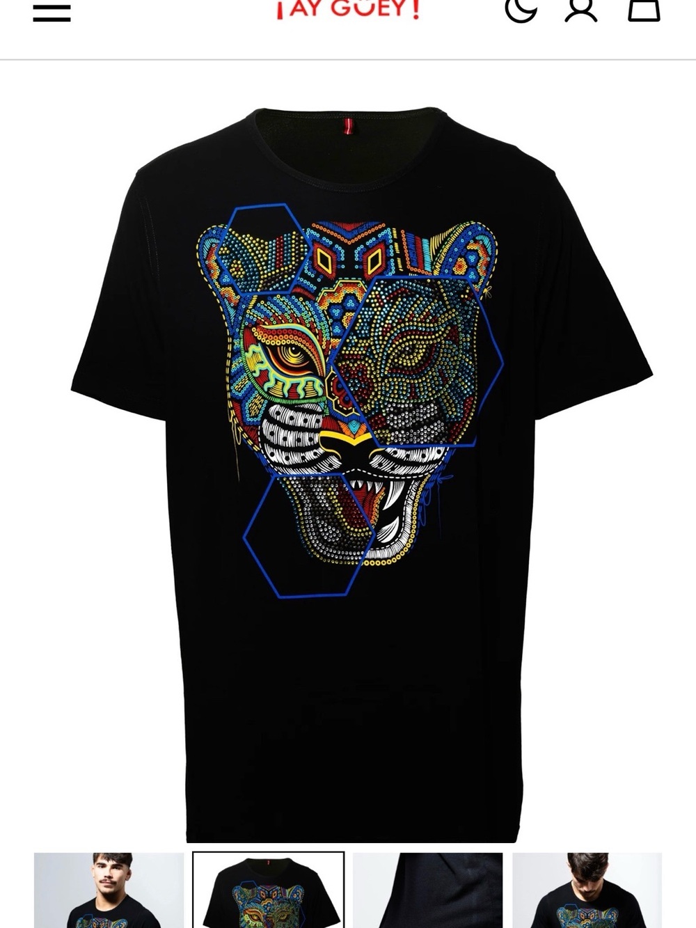 Ay güey Men's Graphic Design Black T-Shirt